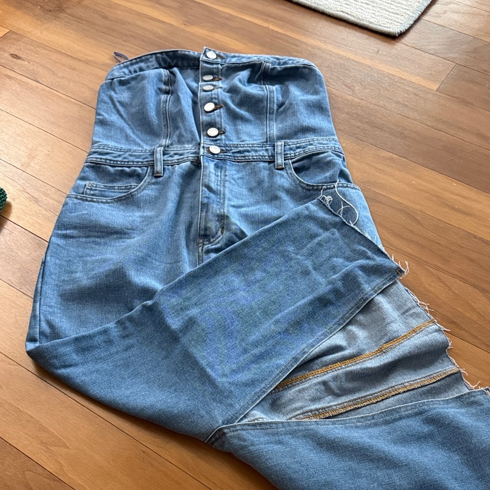 Sincerely Jules Light Blue Denim Tube Dress - Size M!